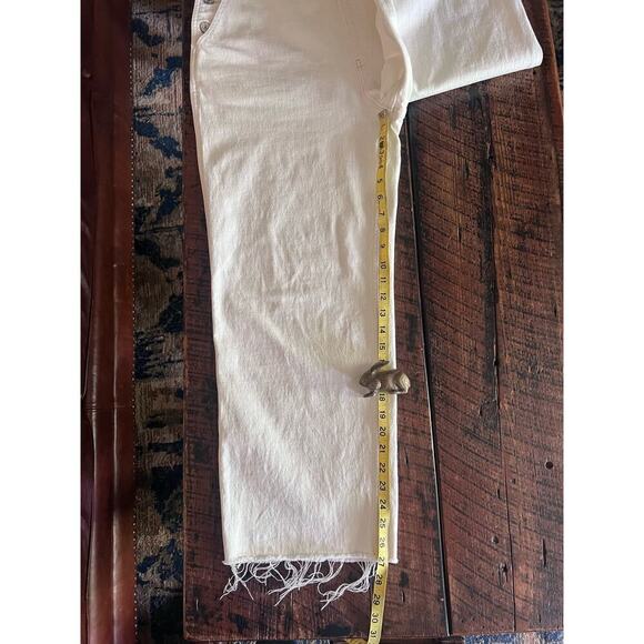 Abercrombie and Fitch Creamy White Wide Leg Denim Jean Overalls/Jumpsuit - Picture 14 of 17